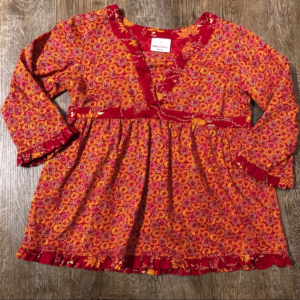 Hanna Andersson 140 floral mixed print top